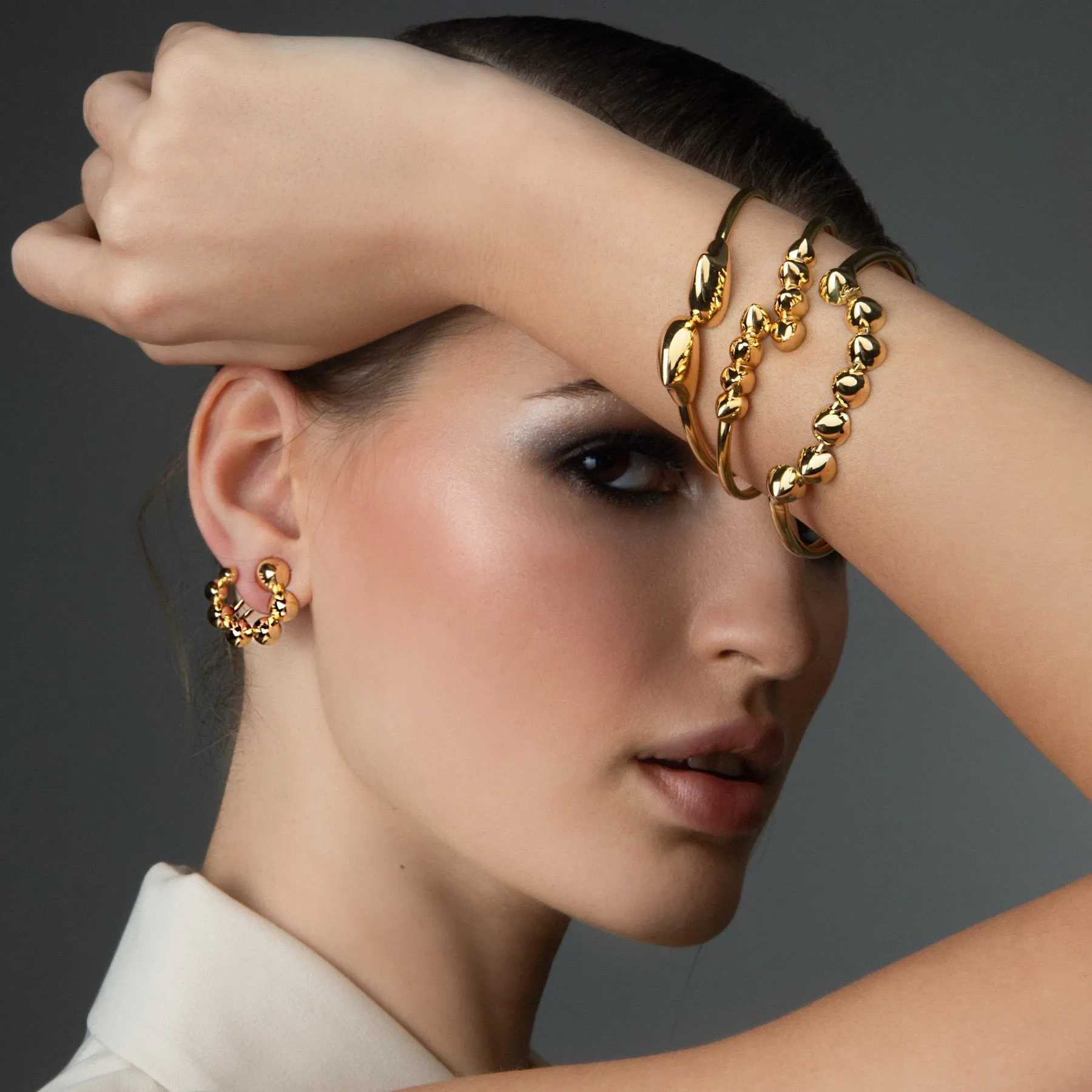 Smiley Spiked, flexible cuff-bracelet