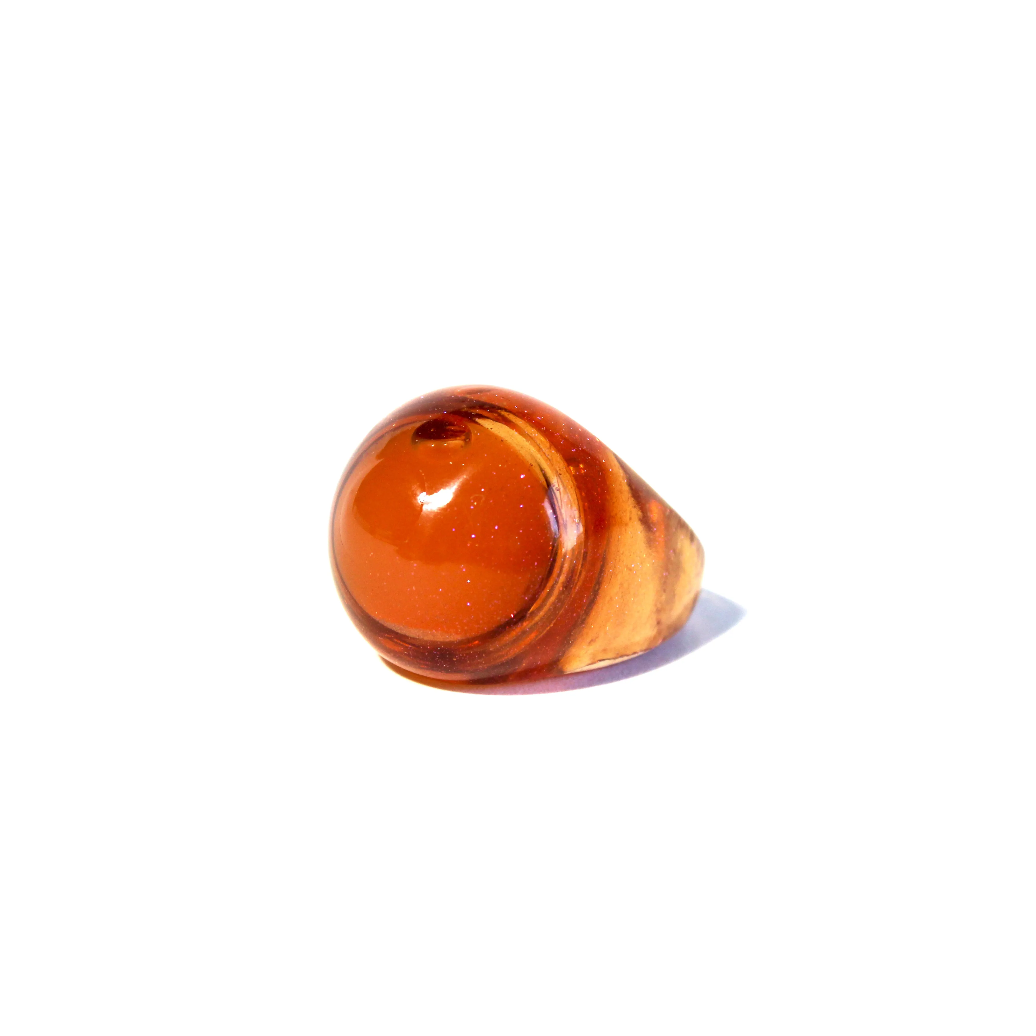 Snow globe ring Amber