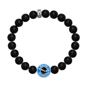 SOKOLOV JUST - Black Caviar Retro USSR Agate Bracelet, 925 Silver With Enamel, Black