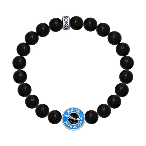 SOKOLOV JUST - Black Caviar Retro USSR Agate Bracelet, 925 Silver With Enamel, Black