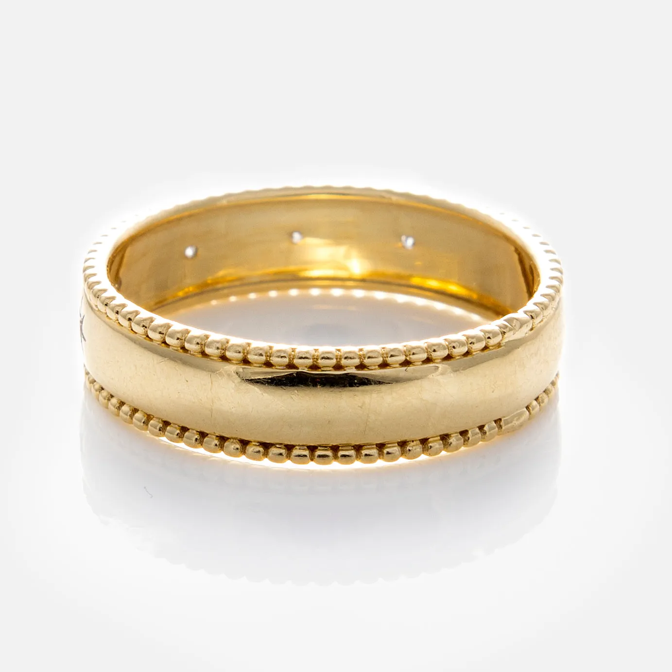 Solid Gold Bold Star Set Diamond Band