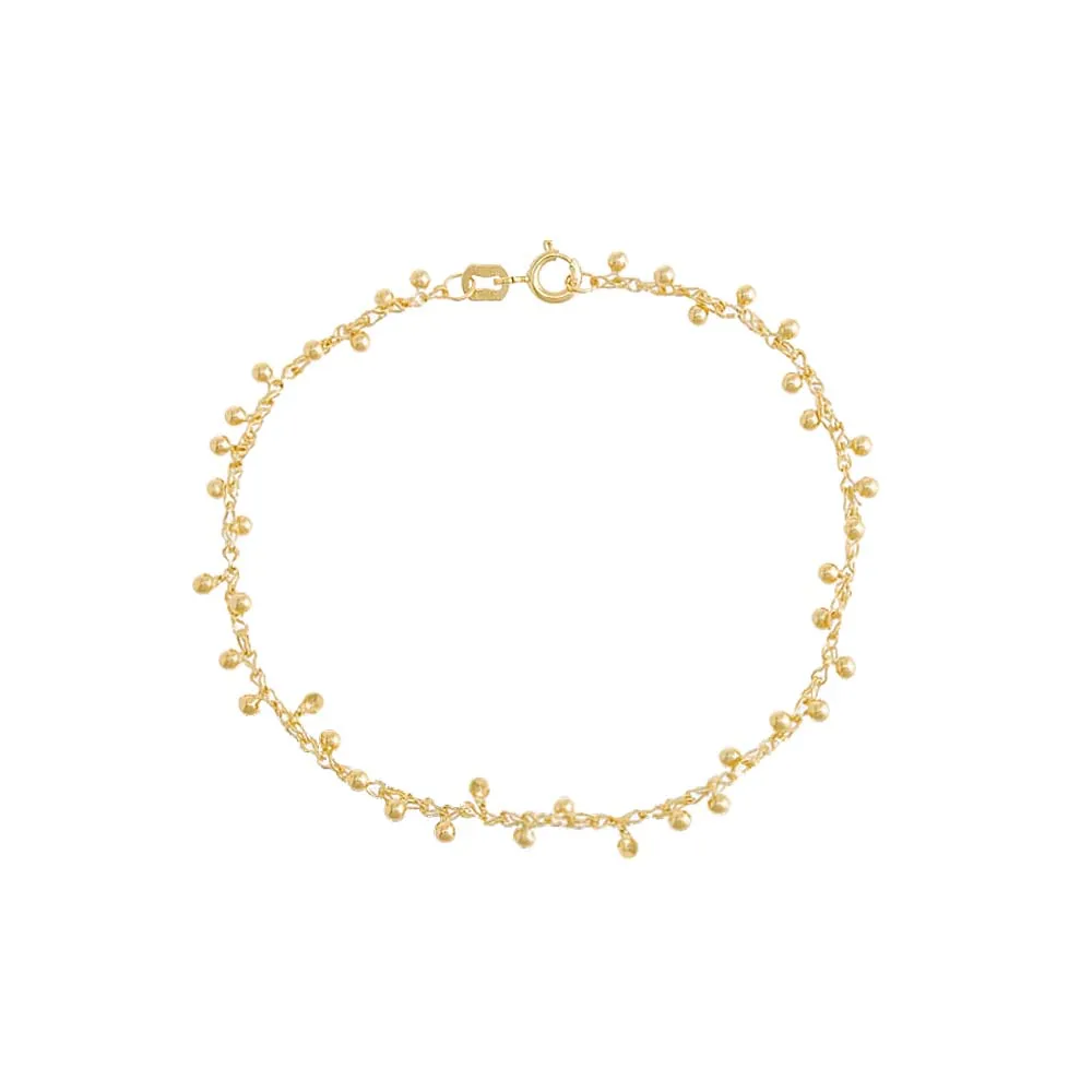 Solid Scattered Bead Bracelet 14K