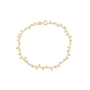 Solid Scattered Bead Bracelet 14K
