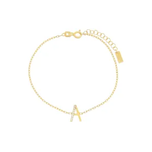 Solid/Pavé Uppercase Initial Bracelet