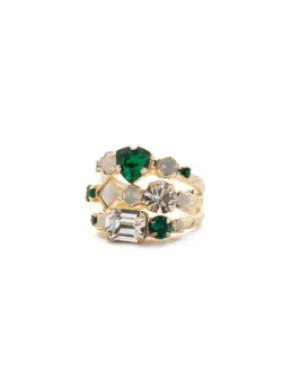 Sorrelli Sedge Stacked Ring - Bright Gold Emerald