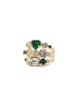 Sorrelli Sedge Stacked Ring - Bright Gold Emerald