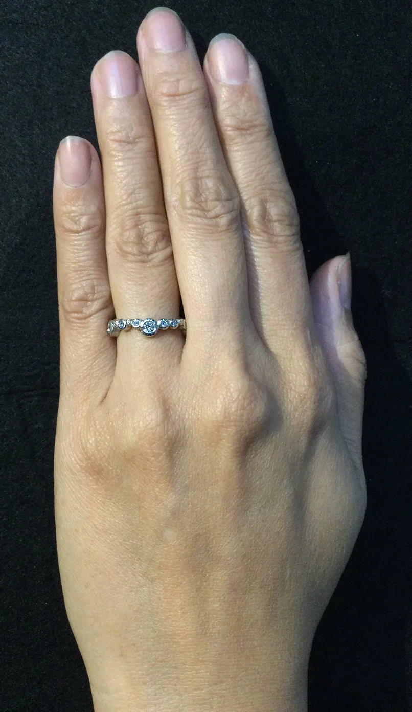 Sparkling Diamond Stream Band in 14k white gold