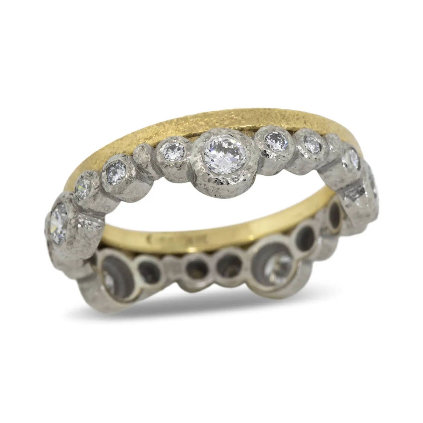 Sparkling Diamond Stream Band in 14k white gold