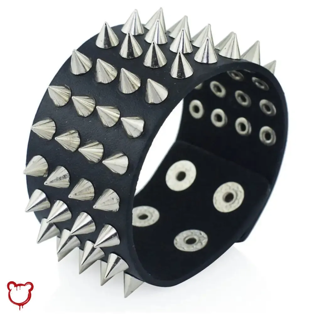 Spiked 4-Row Wristband