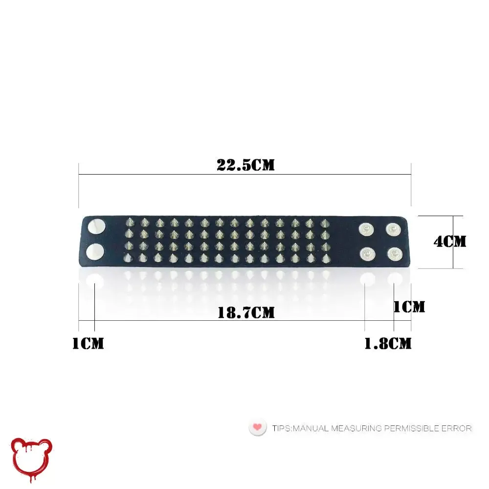 Spiked 4-Row Wristband