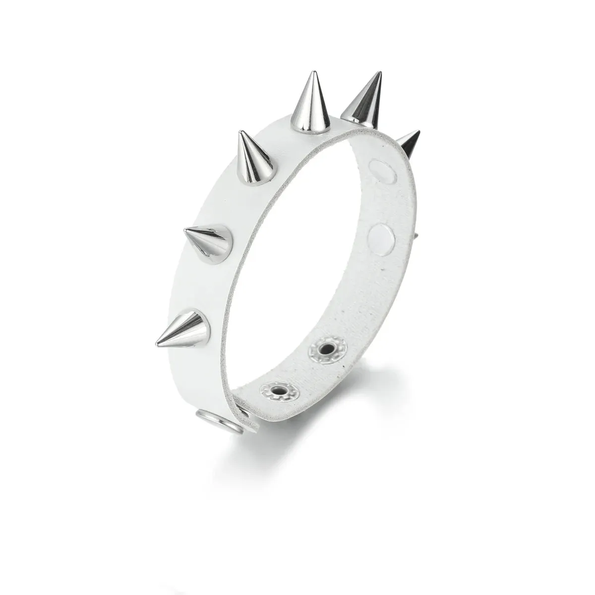 Spiked Studded Bracelet Black Leather Rivet Punk Bracelet Cuff Wrap Bangle Metal Wristband for Men Women Gothic Accessories