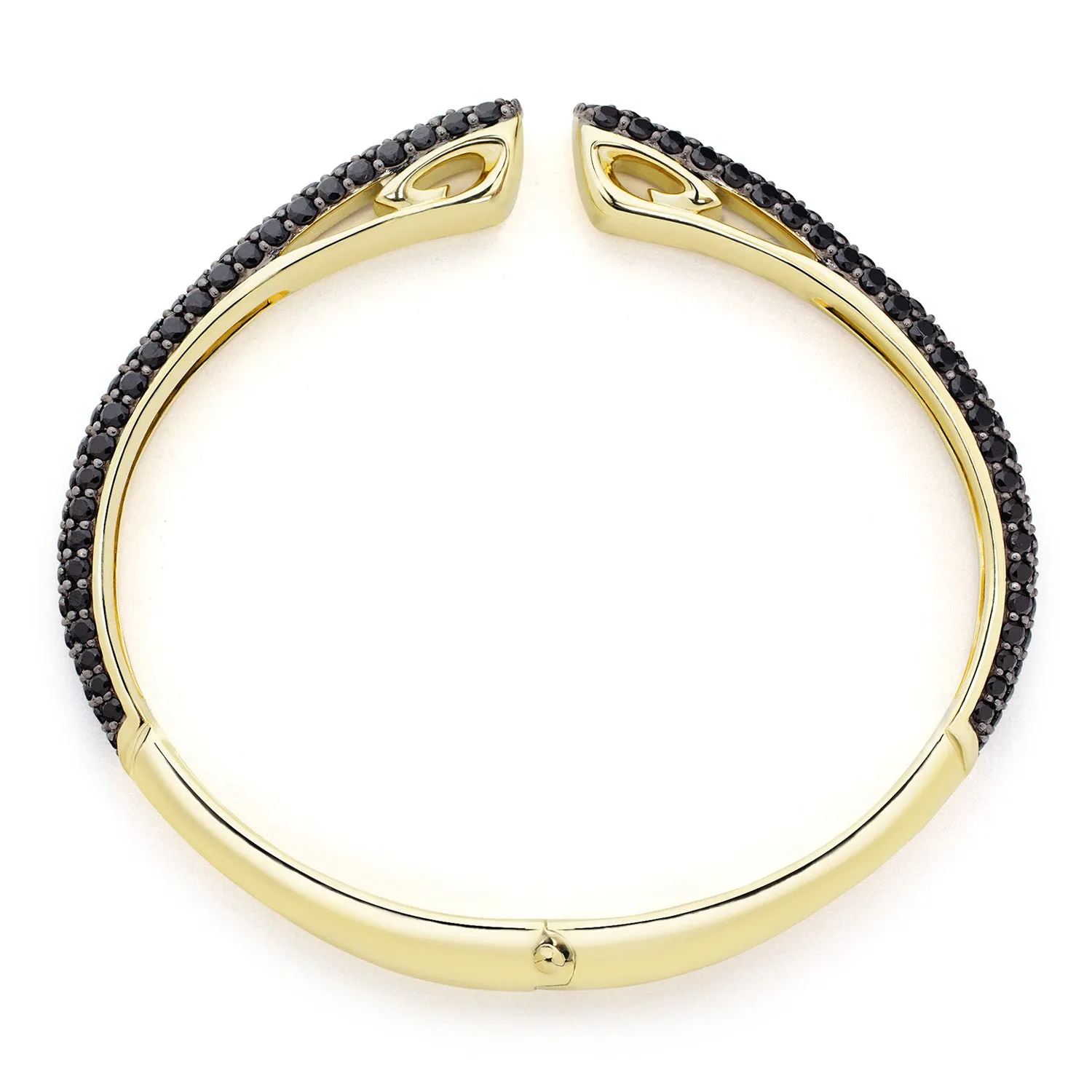 Spirit Pavé Cuff 5mm - 18K Gold Vermeil   CZ Noir