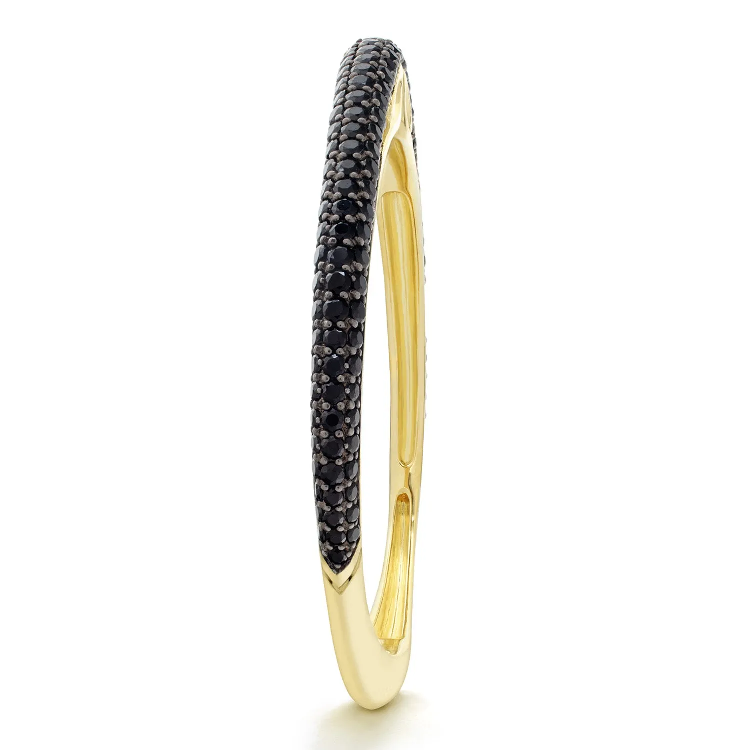 Spirit Pavé Cuff 5mm - 18K Gold Vermeil   CZ Noir