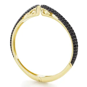Spirit Pavé Cuff 5mm - 18K Gold Vermeil   CZ Noir