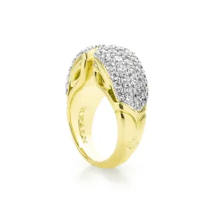Spirit Pavé Stack Ring 13mm - 18K Gold Vermeil   CZ Blanc