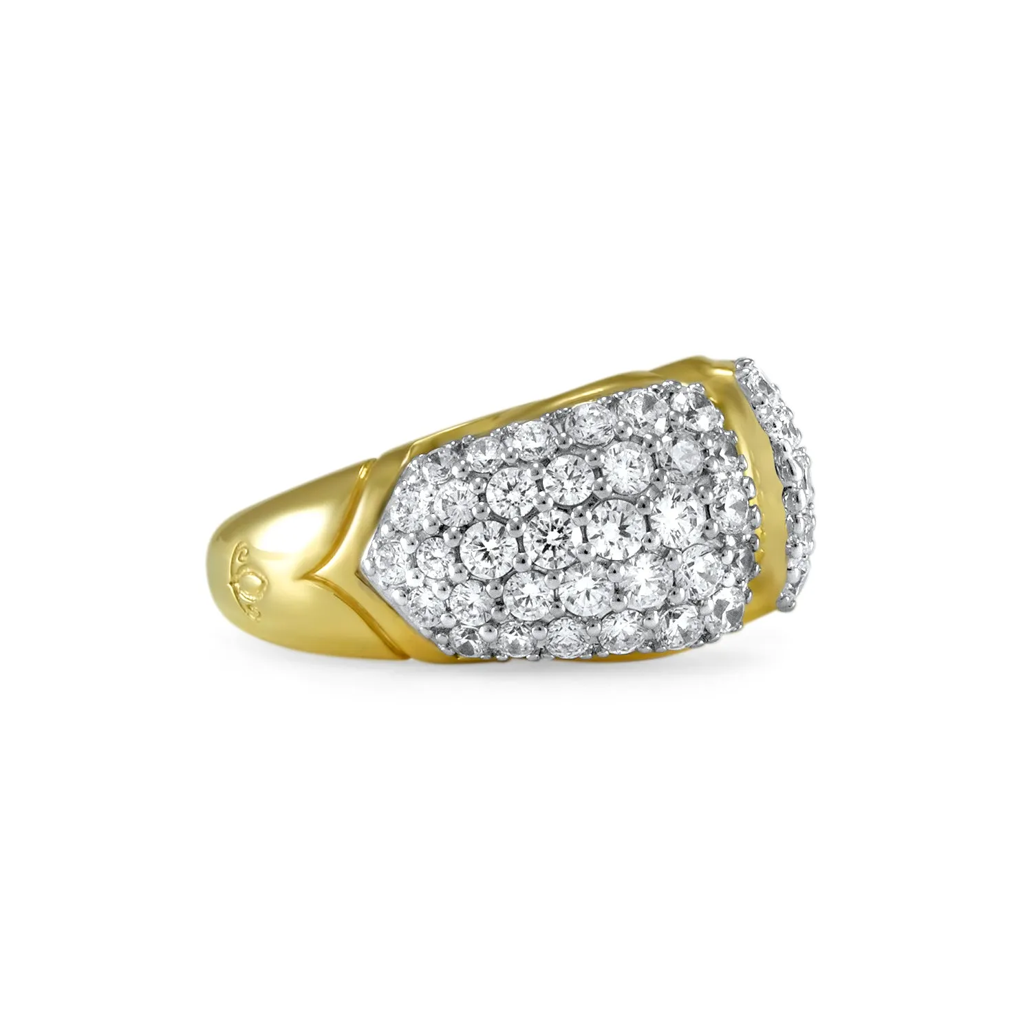 Spirit Pavé Stack Ring 13mm - 18K Gold Vermeil   CZ Blanc