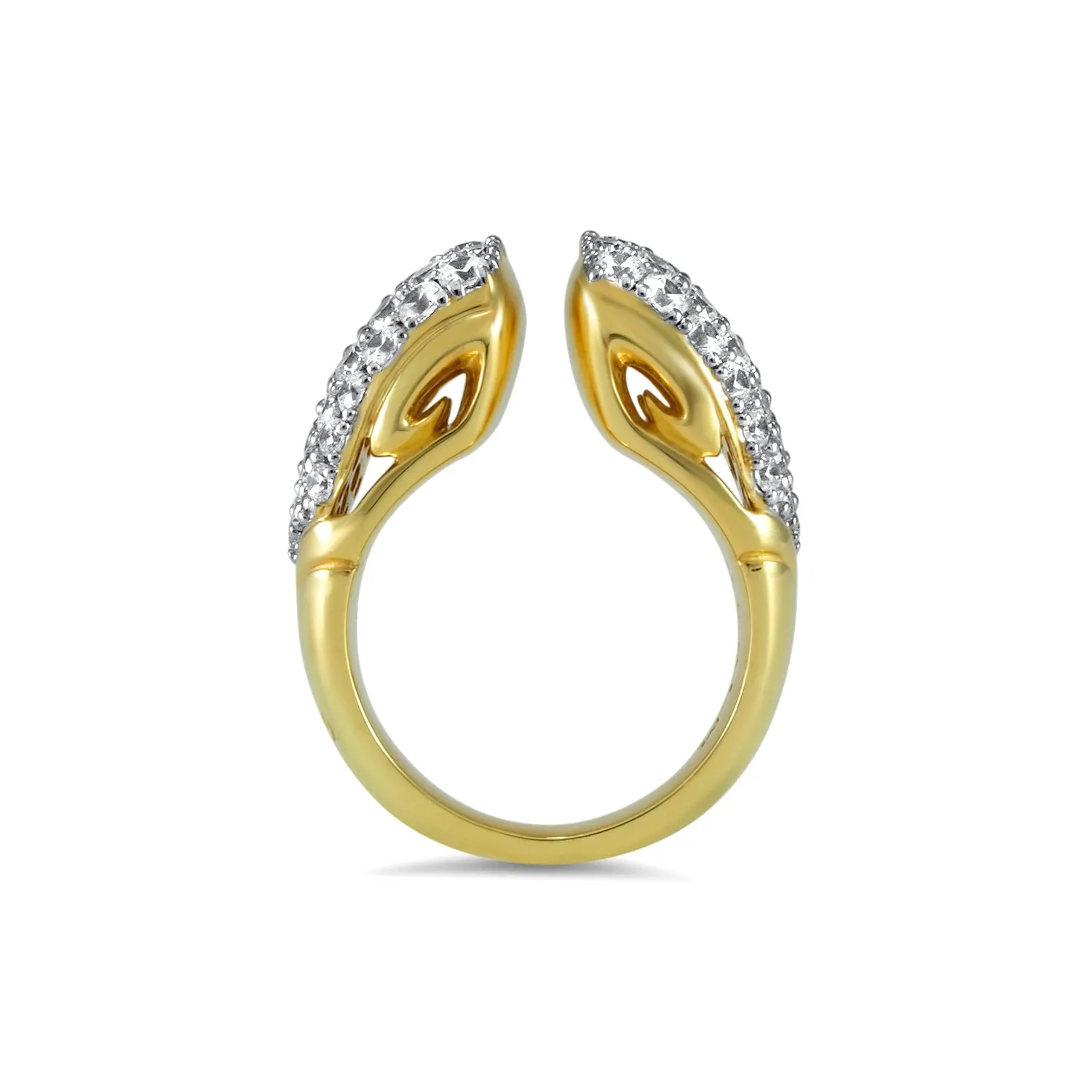 Spirit Pavé Stack Ring 13mm - 18K Gold Vermeil   CZ Blanc