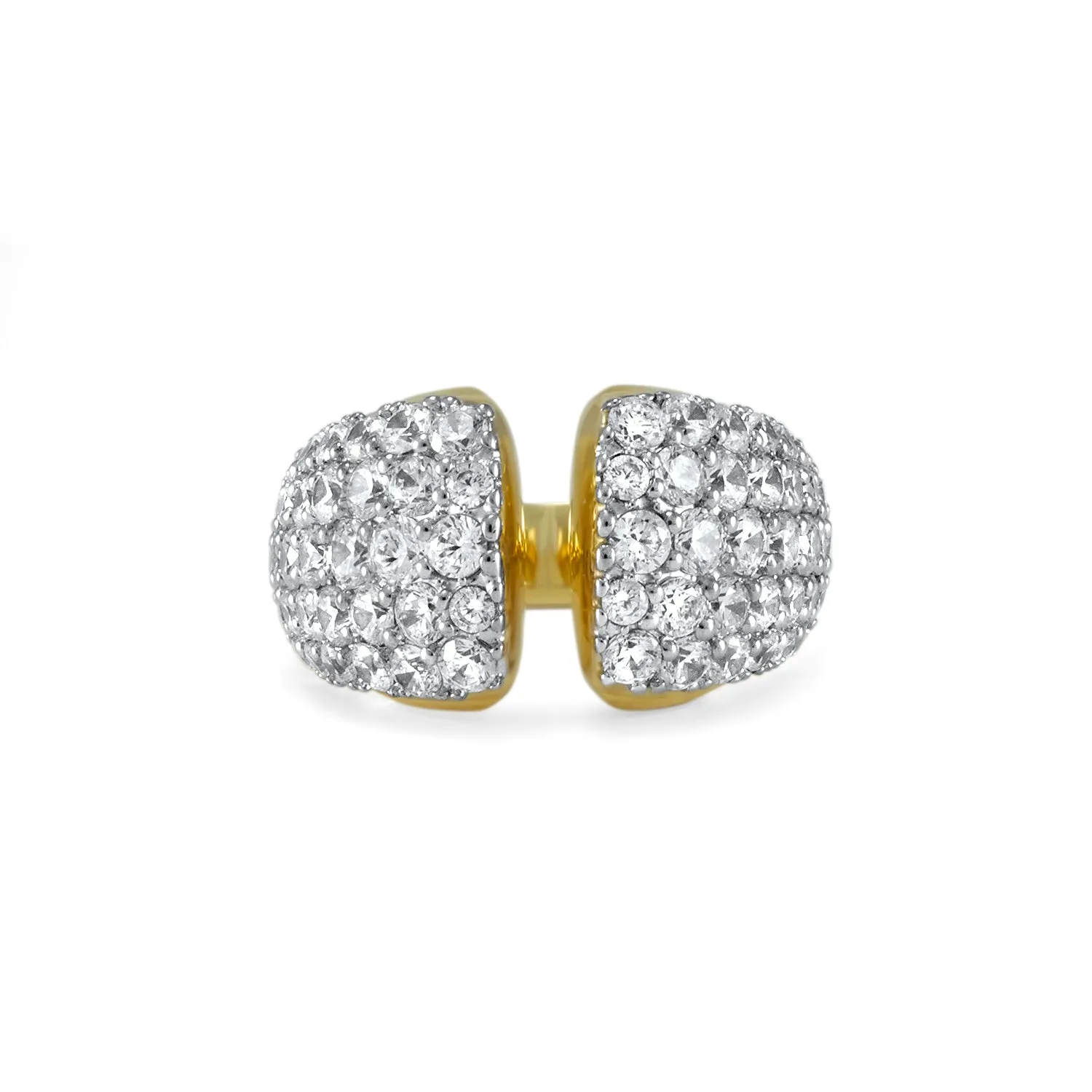 Spirit Pavé Stack Ring 13mm - 18K Gold Vermeil   CZ Blanc