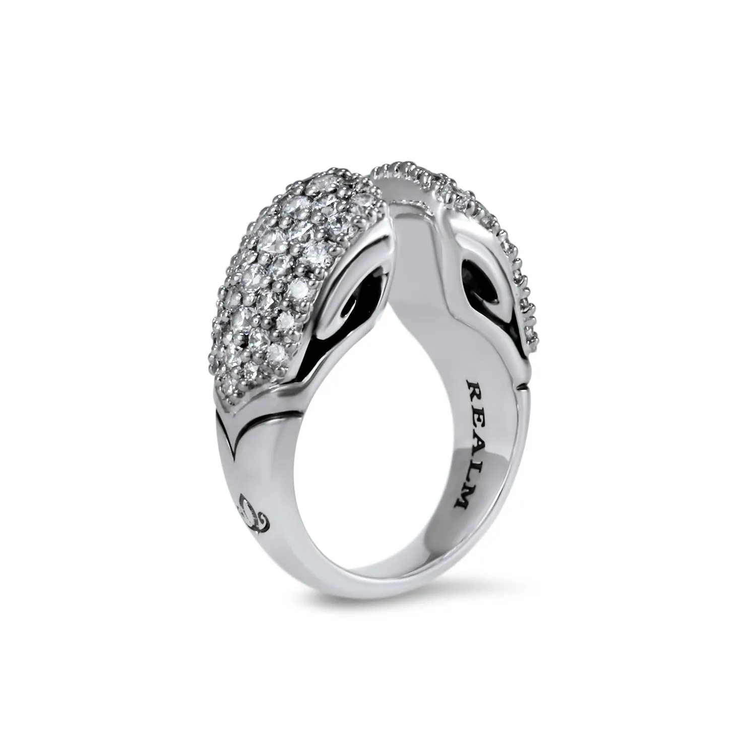 Spirit Pavé Stack Ring 13mm - Sterling Silver   CZ Blanc