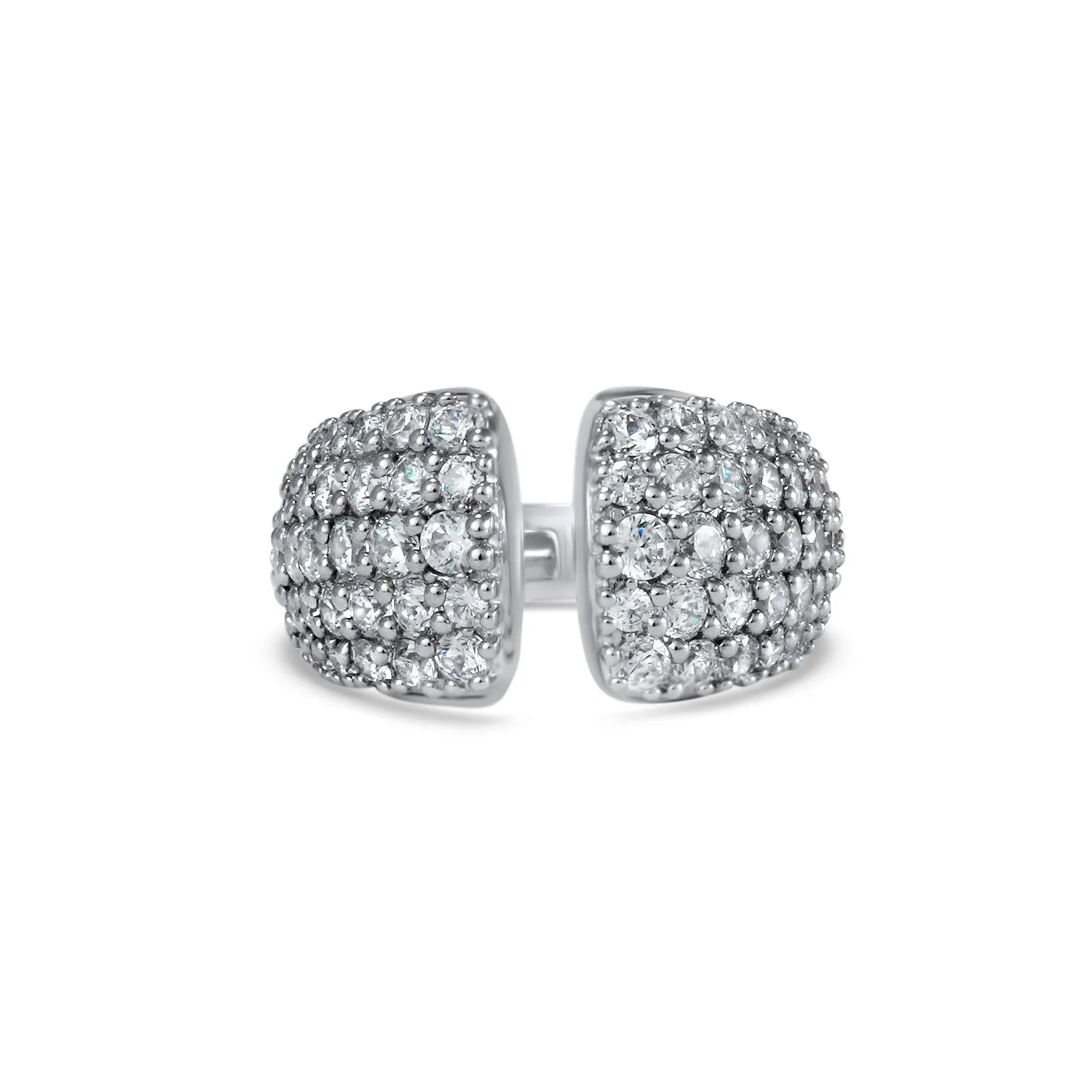 Spirit Pavé Stack Ring 13mm - Sterling Silver   CZ Blanc