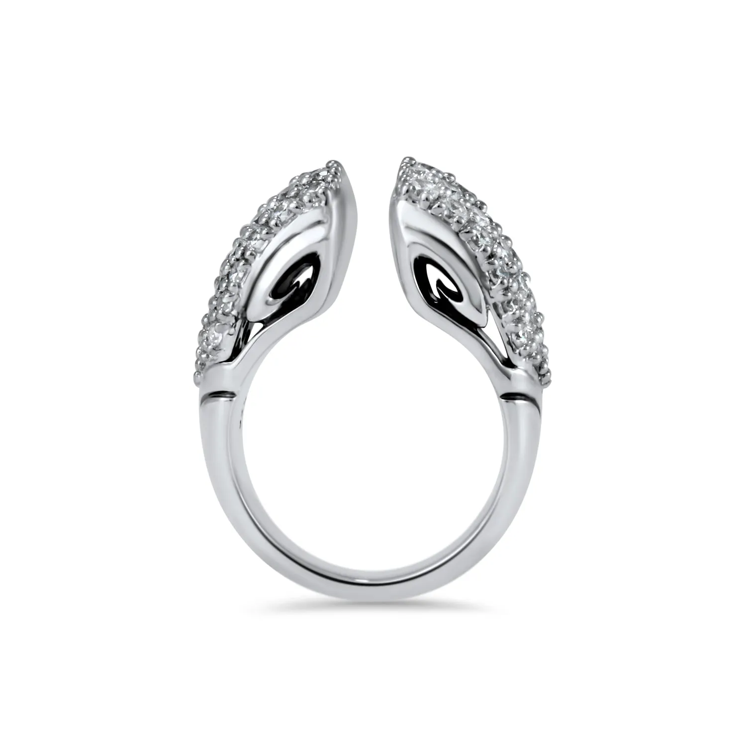 Spirit Pavé Stack Ring 13mm - Sterling Silver   CZ Blanc