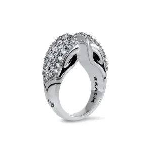 Spirit Pavé Stack Ring 13mm - Sterling Silver   CZ Blanc