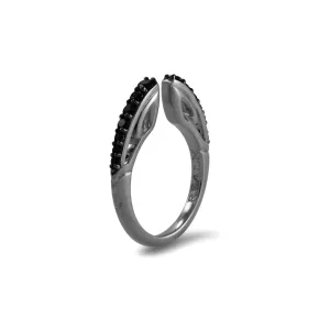 Spirit Pavé Stack Ring 2mm - Black Ruthenium Vermeil   CZ Noir