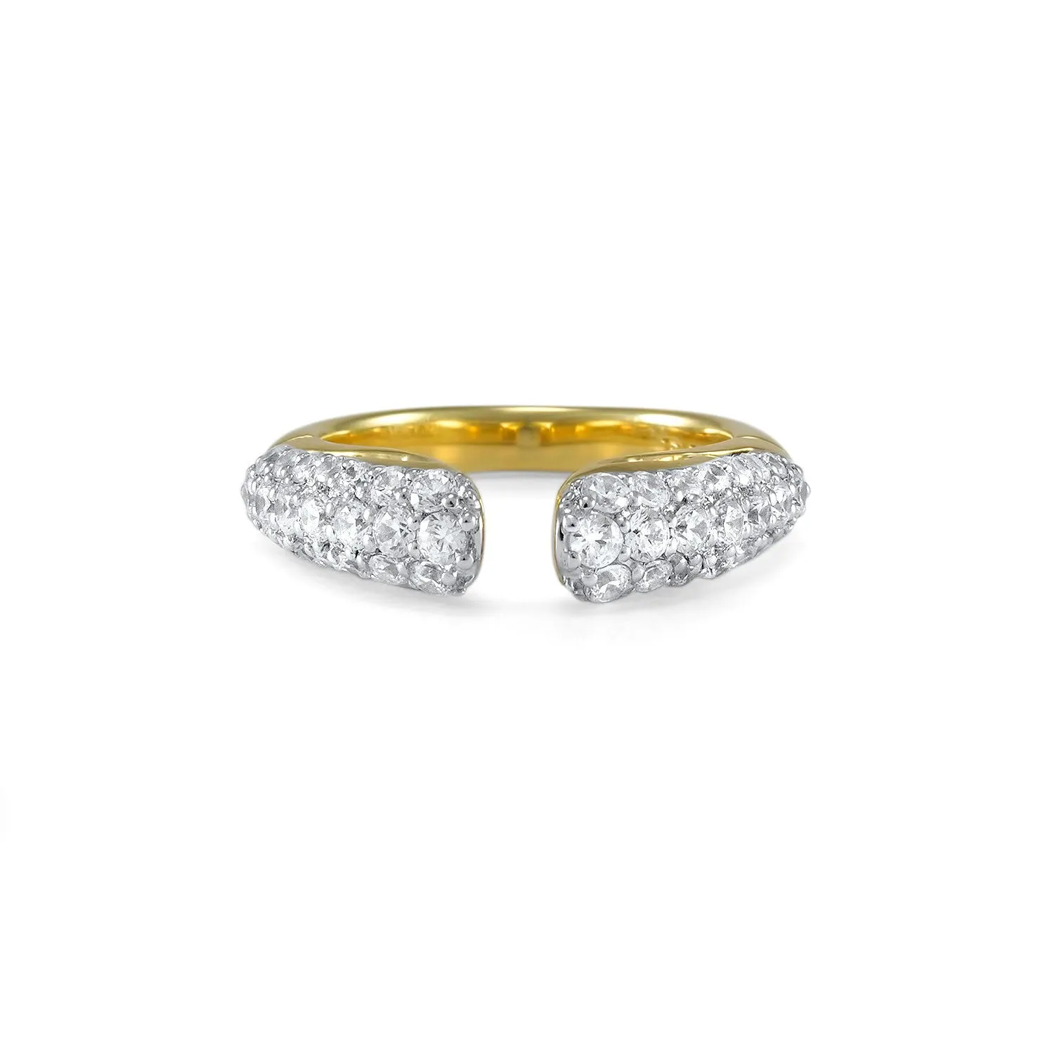 Spirit Pavé Stack Ring 5mm - 18K Gold Vermeil   CZ Blanc