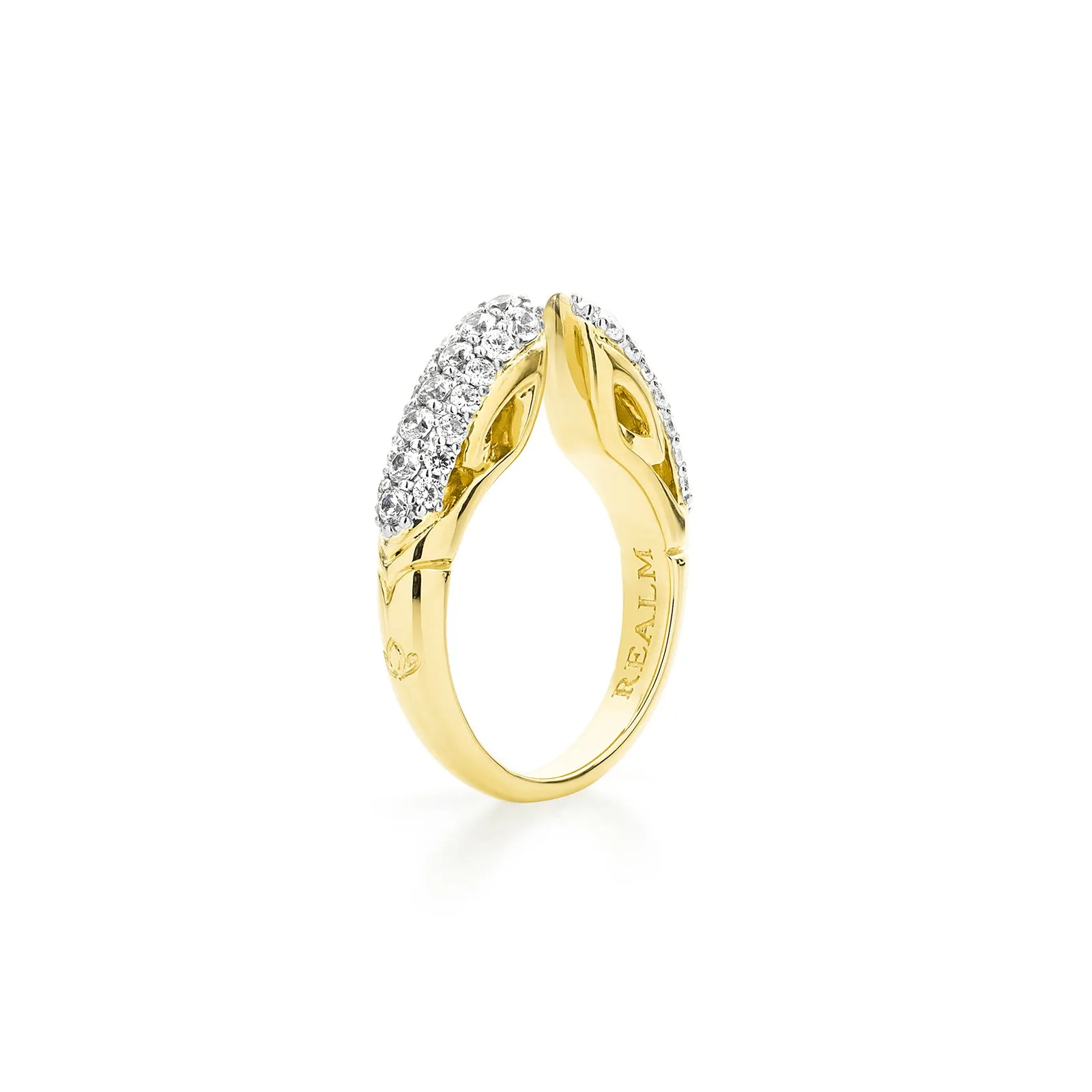 Spirit Pavé Stack Ring 5mm - 18K Gold Vermeil   CZ Blanc