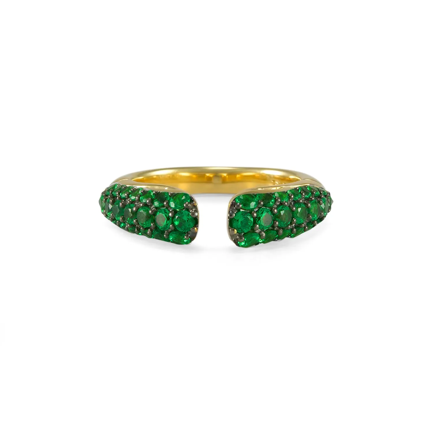 Spirit Pavé Stack Ring 5mm - 18K Gold Vermeil   CZ Vert