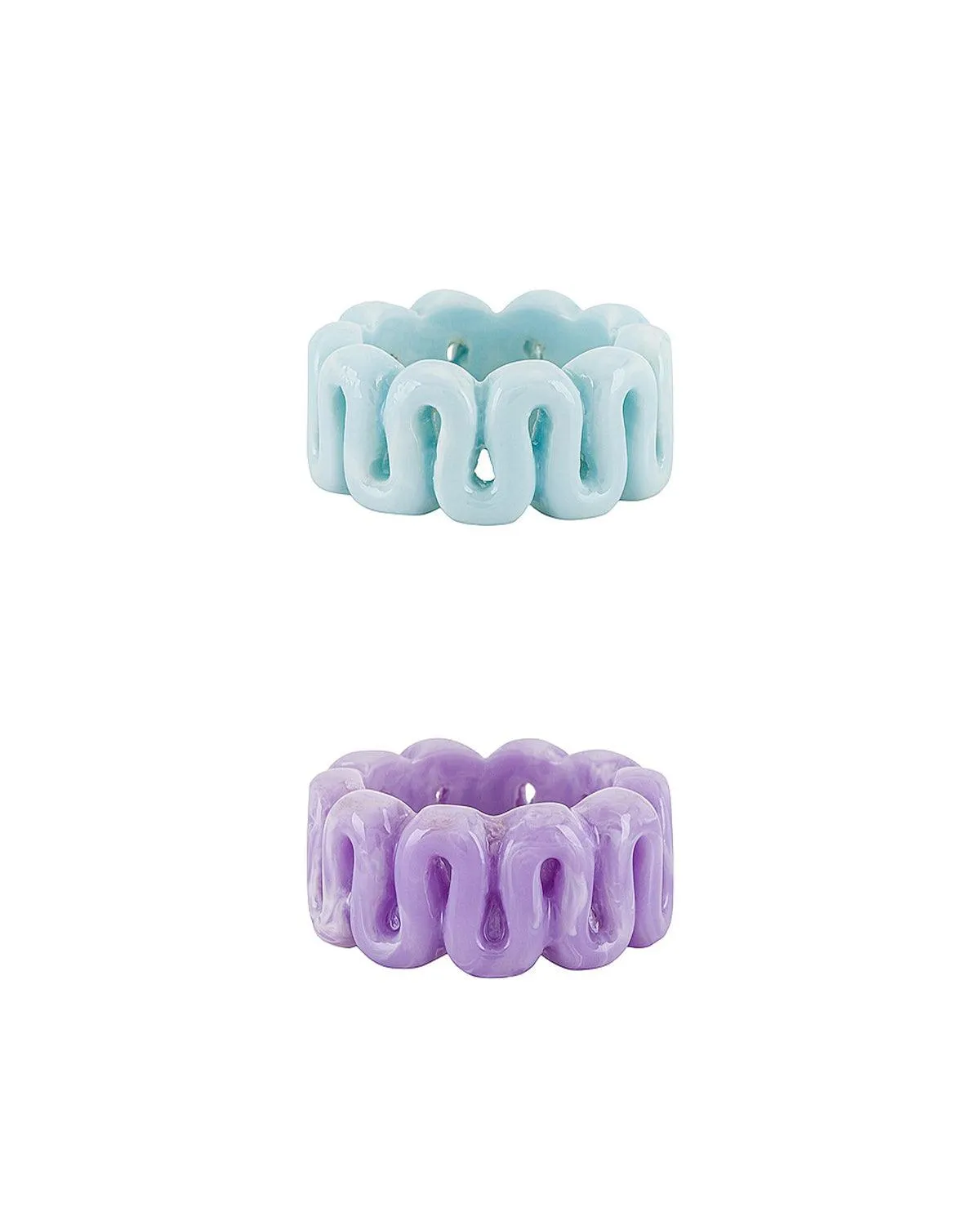 SQUIGGLE RESIN RING SET