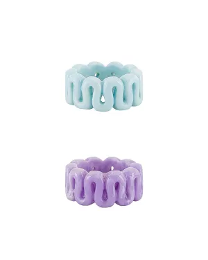 SQUIGGLE RESIN RING SET