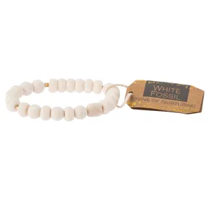 SS003 Stone Bracelet White Fossil