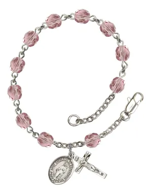 St. Catherine of Alexandria Custom Birthstone Rosary Bracelet