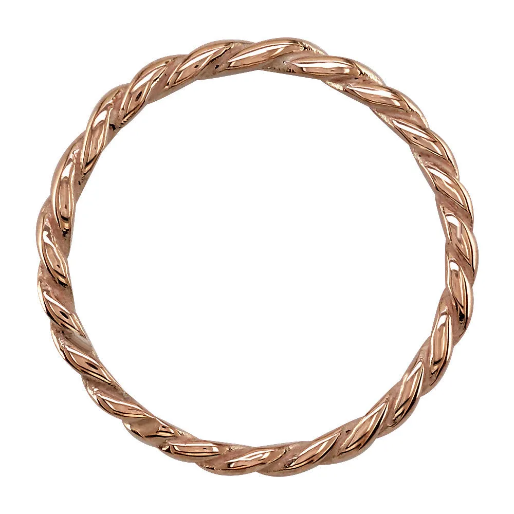 Stackable Rope Ring, 1.8mm in 14k Pink, Rose Gold - Size 3.5 to 7
