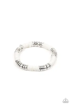 Stacked In Your Favor - White Bracelet