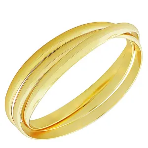 Stainless Steel Yellow Gold-Tone Interlocked Three Bangle Bracelets Set