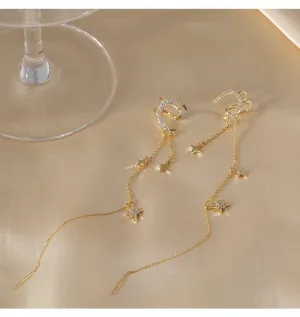 Star Moon Threader Earrings