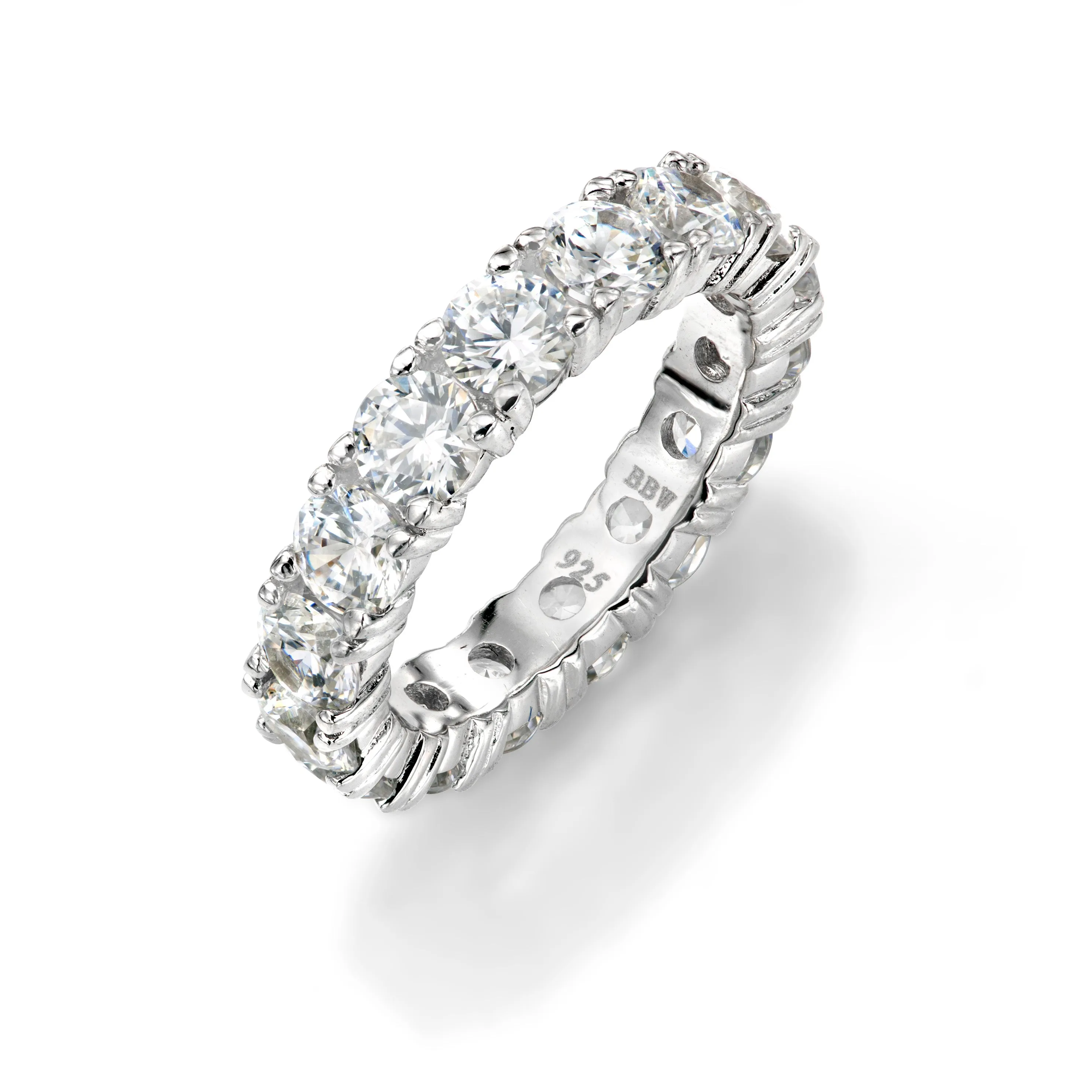 Sterling Silver 4mm Round Eternity Band
