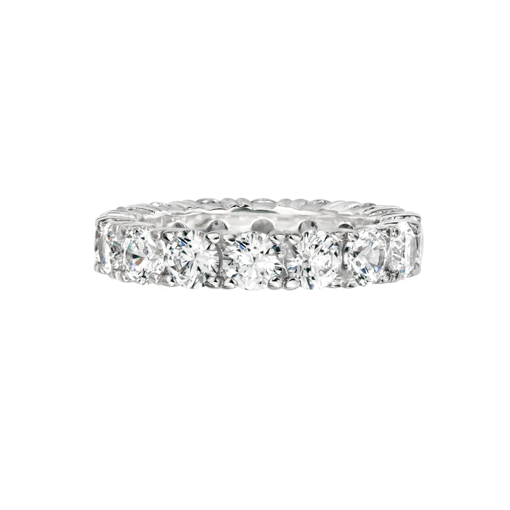 Sterling Silver 4mm Round Eternity Band