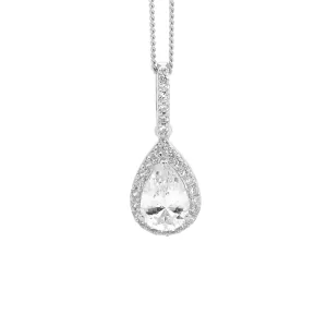Sterling Silver Cubic Zirconia Pear Drop Pendant