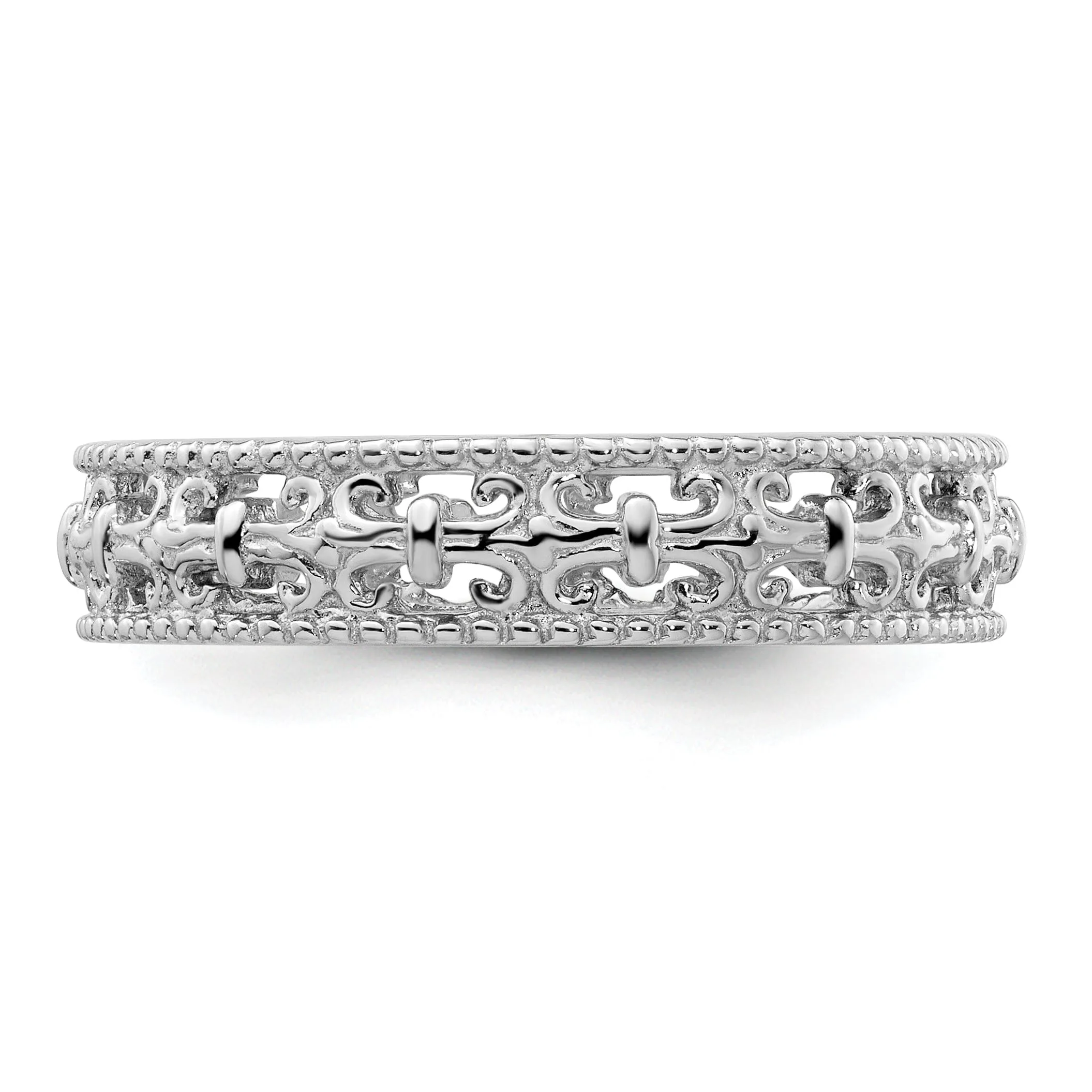 Sterling Silver Polished Fleur De Lis Ring