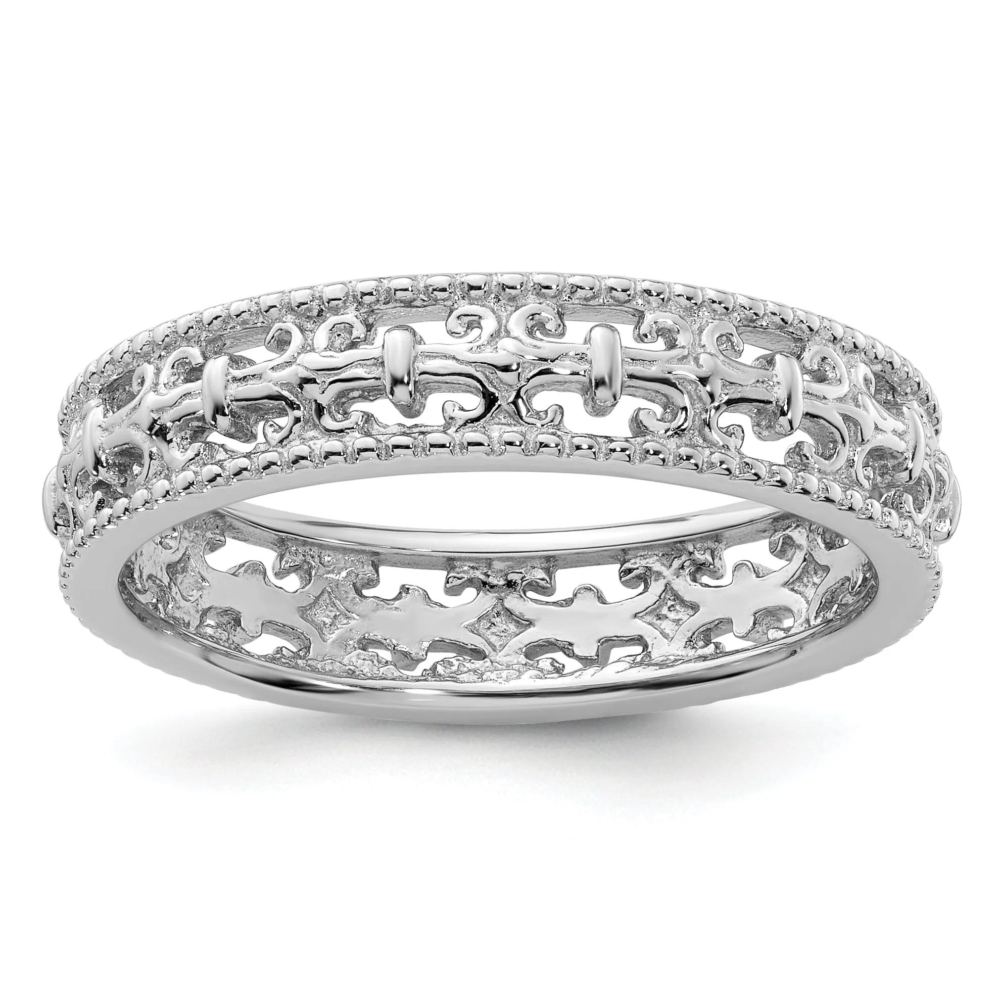 Sterling Silver Polished Fleur De Lis Ring