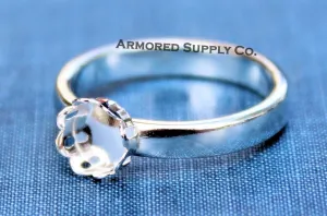 Sterling Silver Round Scalloped Bezel Cup Comfort Ring Band blank
