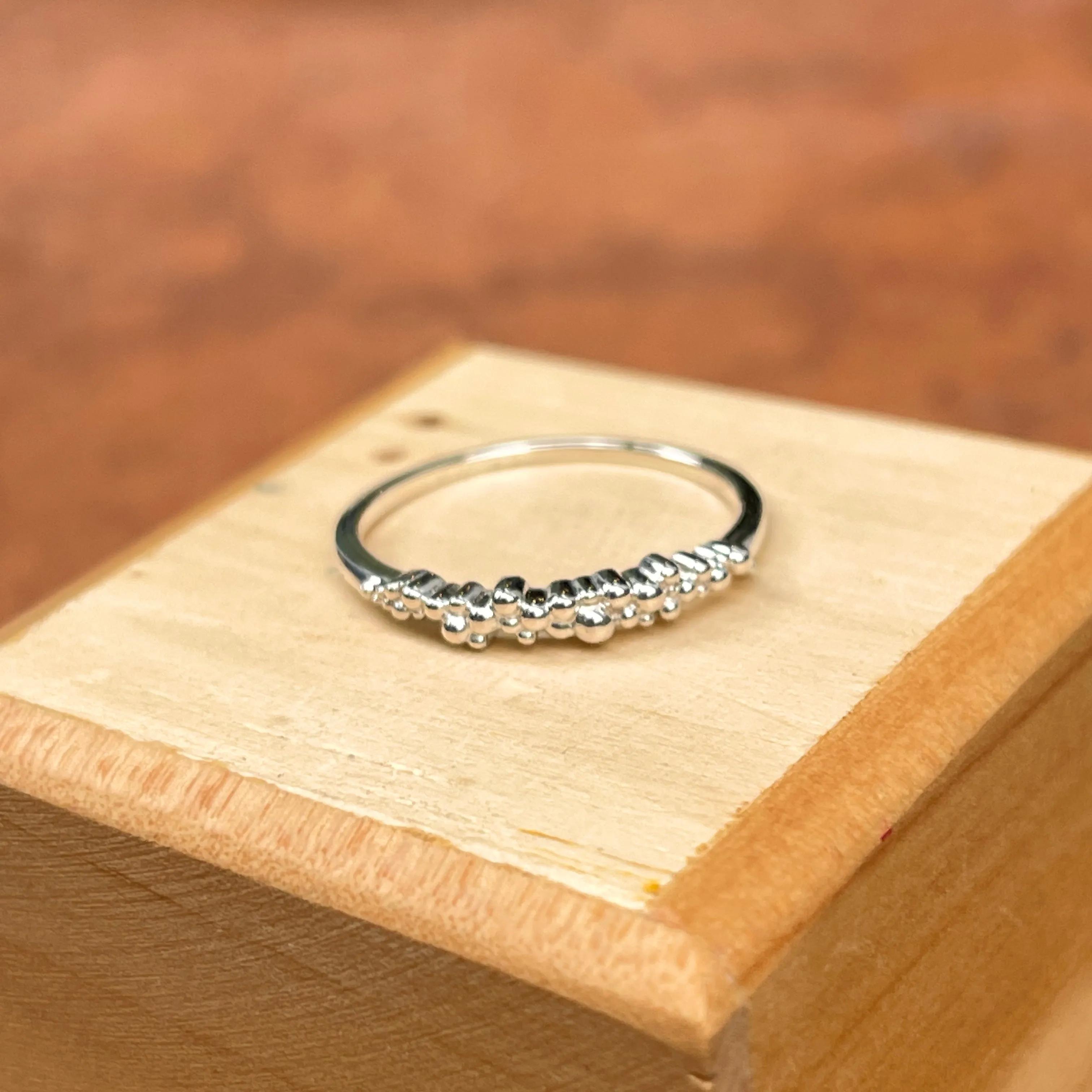 Sterling Silver Scattered Bead Stackable Ring