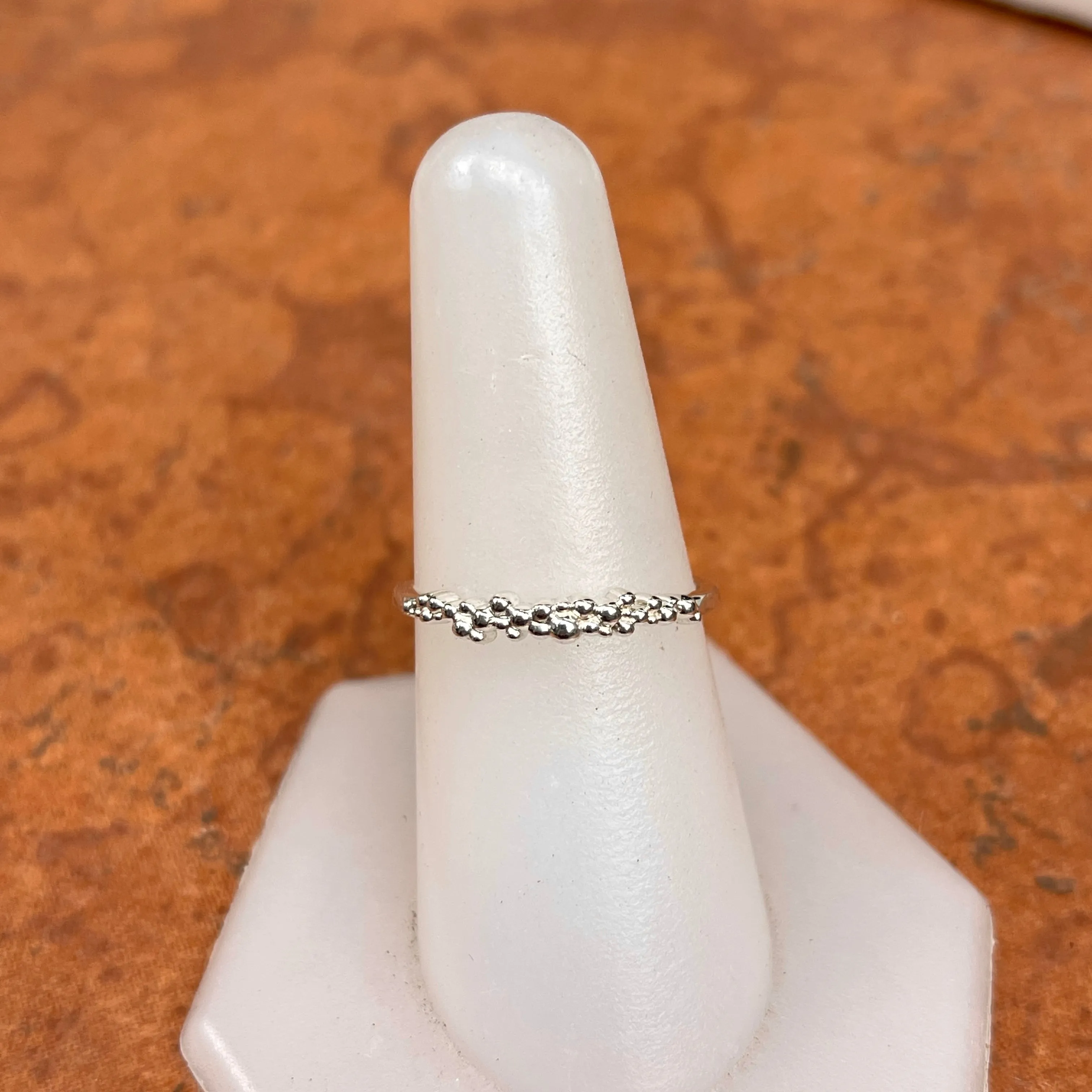Sterling Silver Scattered Bead Stackable Ring