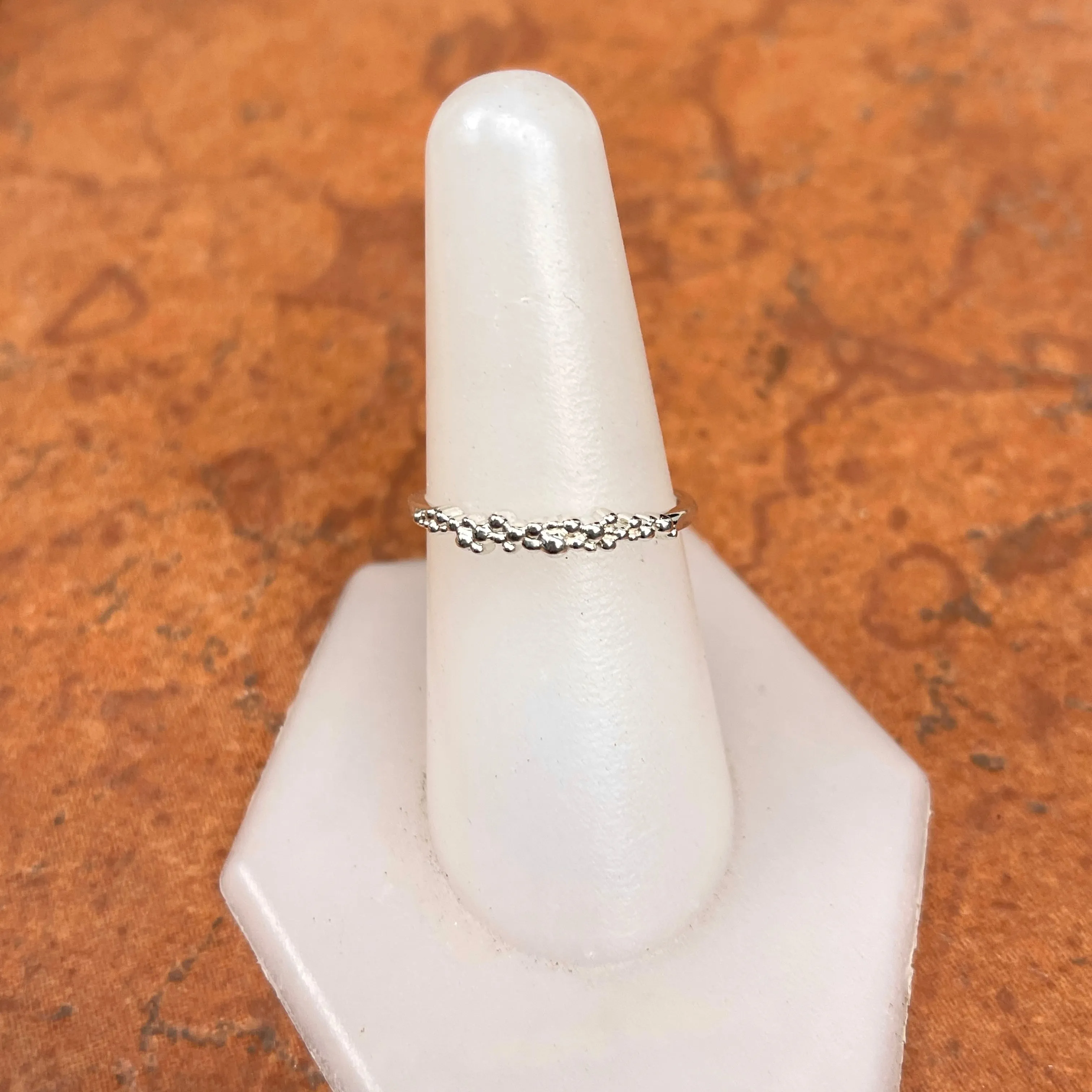 Sterling Silver Scattered Bead Stackable Ring