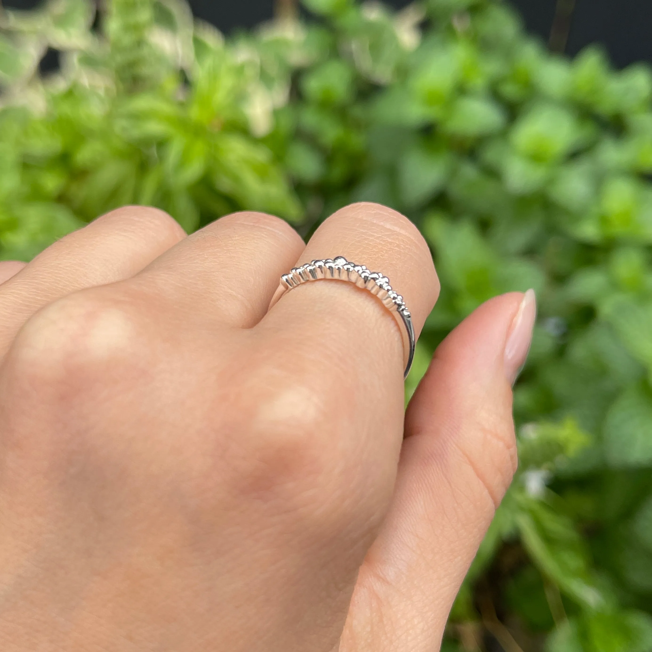 Sterling Silver Scattered Bead Stackable Ring