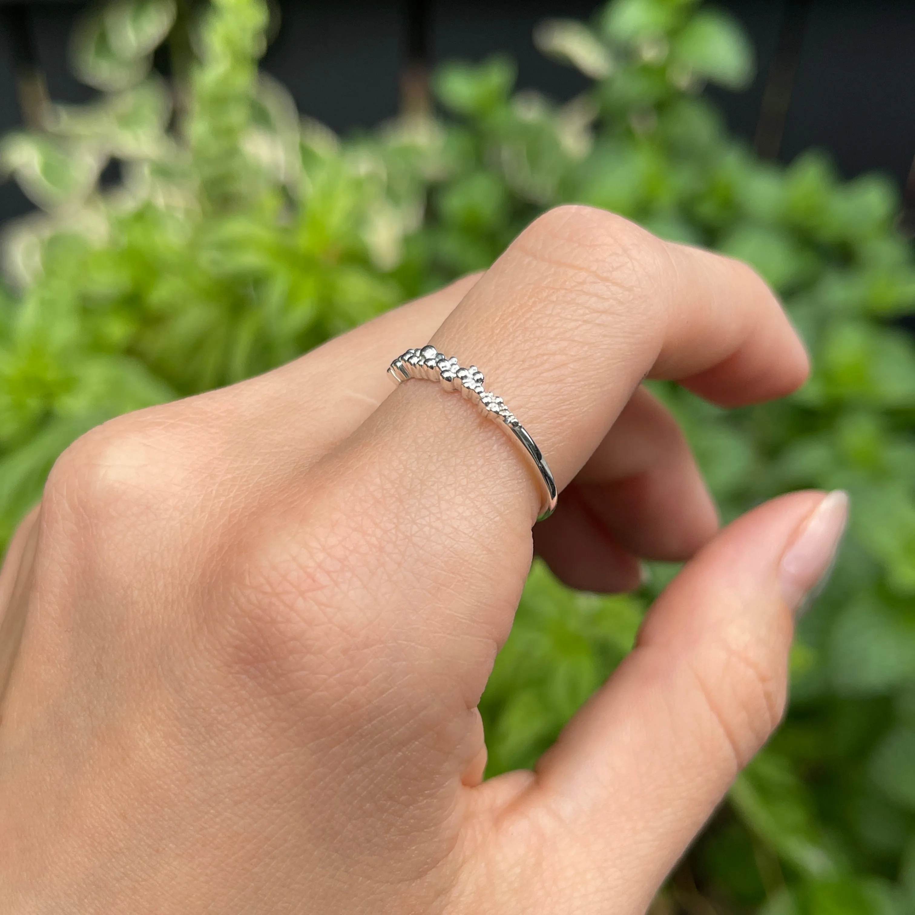 Sterling Silver Scattered Bead Stackable Ring