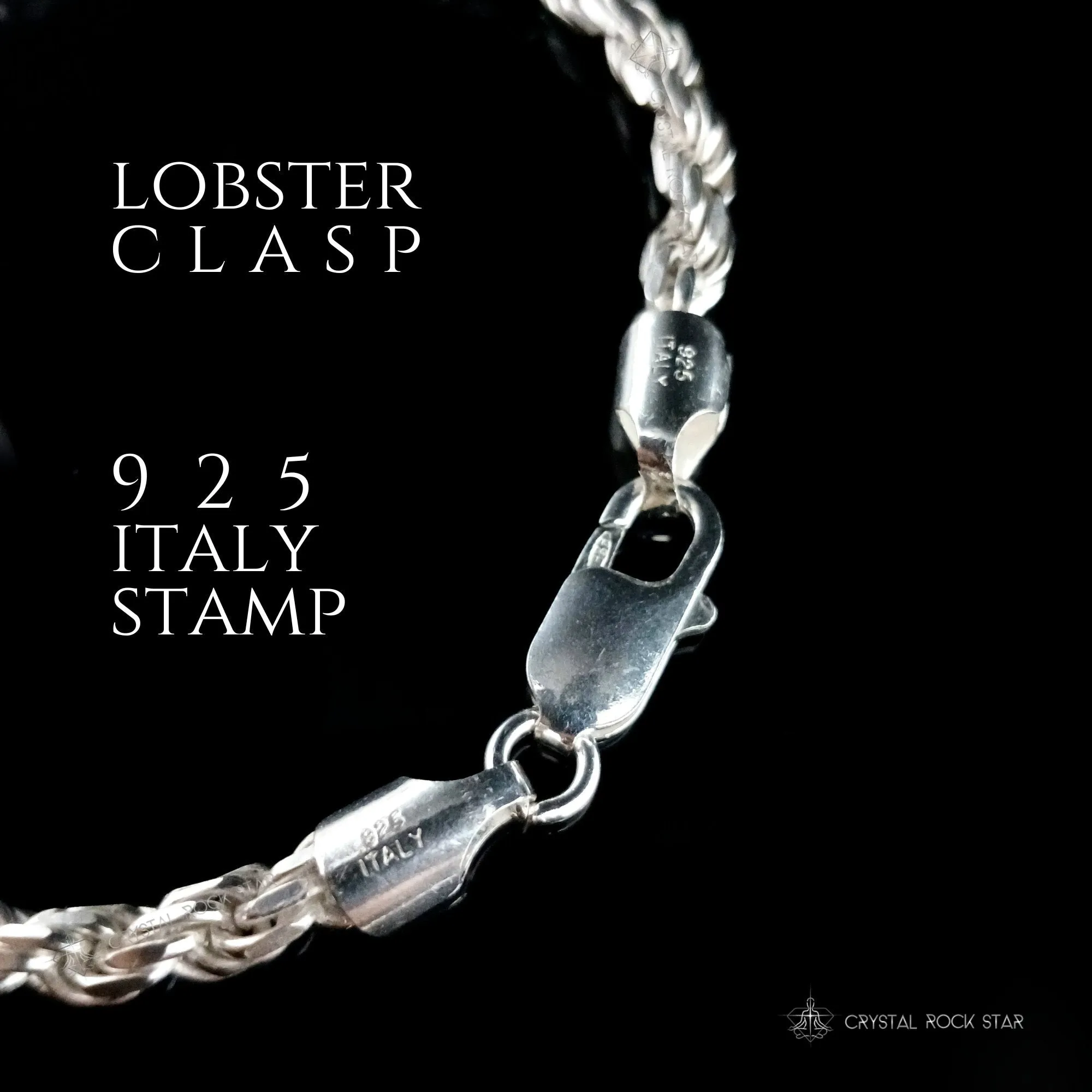 Sterling Silver Spiral Twist Chain Bracelet 8"